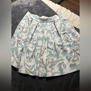 1. State Blue and White Floral Skater Skirt M